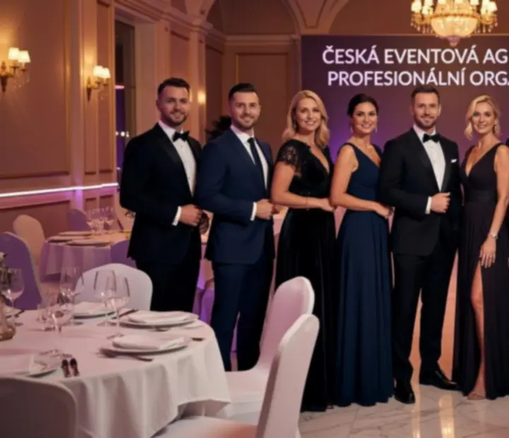 Tým Karlovex při organizaci elegantního večerního eventu